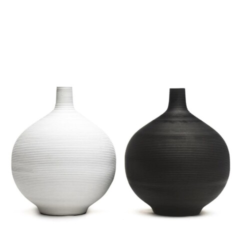 FLORERO CERAMICA D20x22CM BLANCO/NEGRO MATE FLORERO CERAMICA D20x22CM BLANCO/NEGRO MATE