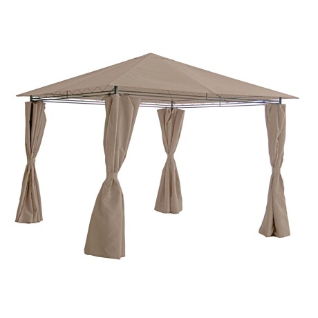 GAZEBO ACERO-Y-POLIESTER MARRON INDICO
