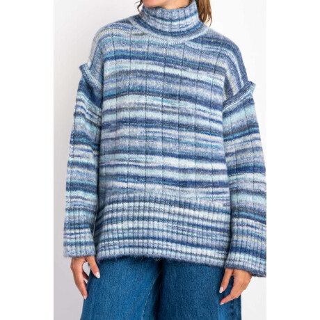 Polera Texturada Multi Celeste