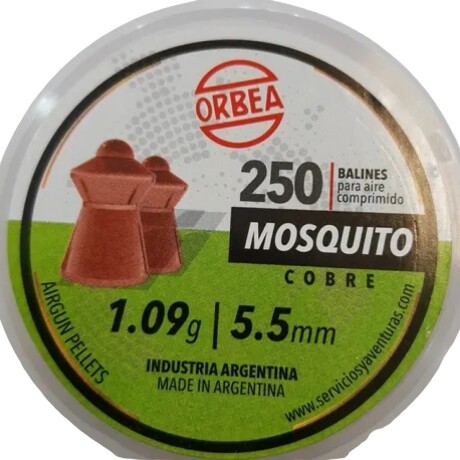 Balines MOSQUITO Cobre cal 5.5 250un 1.09g - ORBEA Balines MOSQUITO Cobre cal 5.5 250un 1.09g - ORBEA