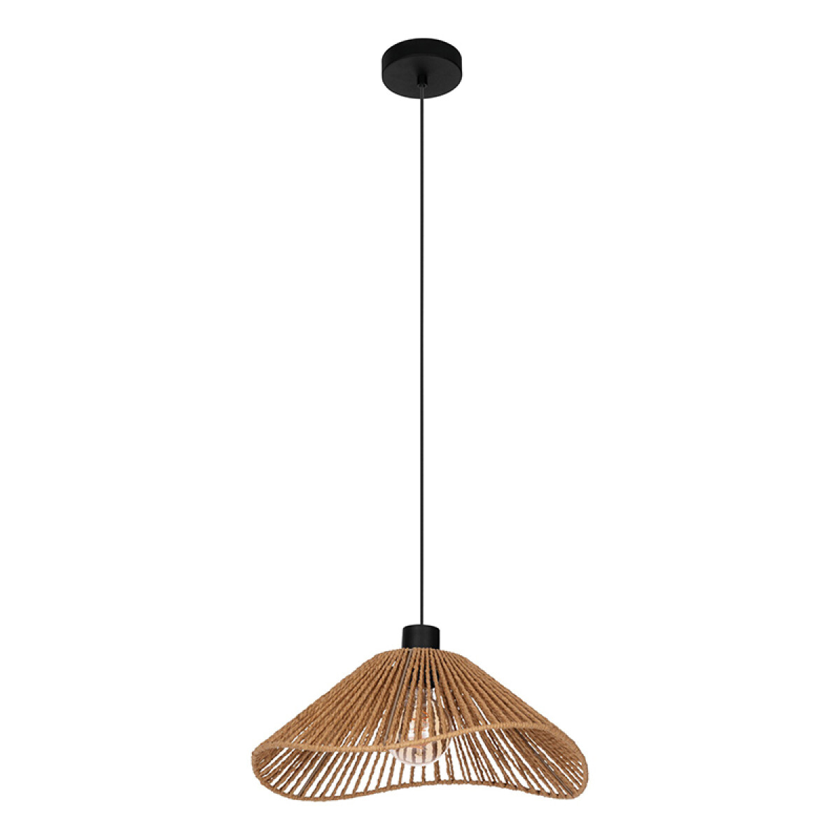 Lámpara colgante E27 decora con hilos papel marrón - EG6234 