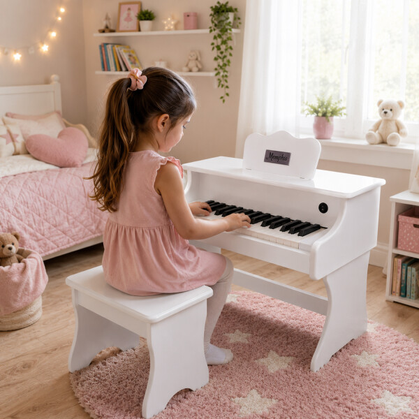 Piano Digital Infantil Memphis Sm258 A Baterías PIANO DIGITAL MEMPHIS SM258 BLANCO