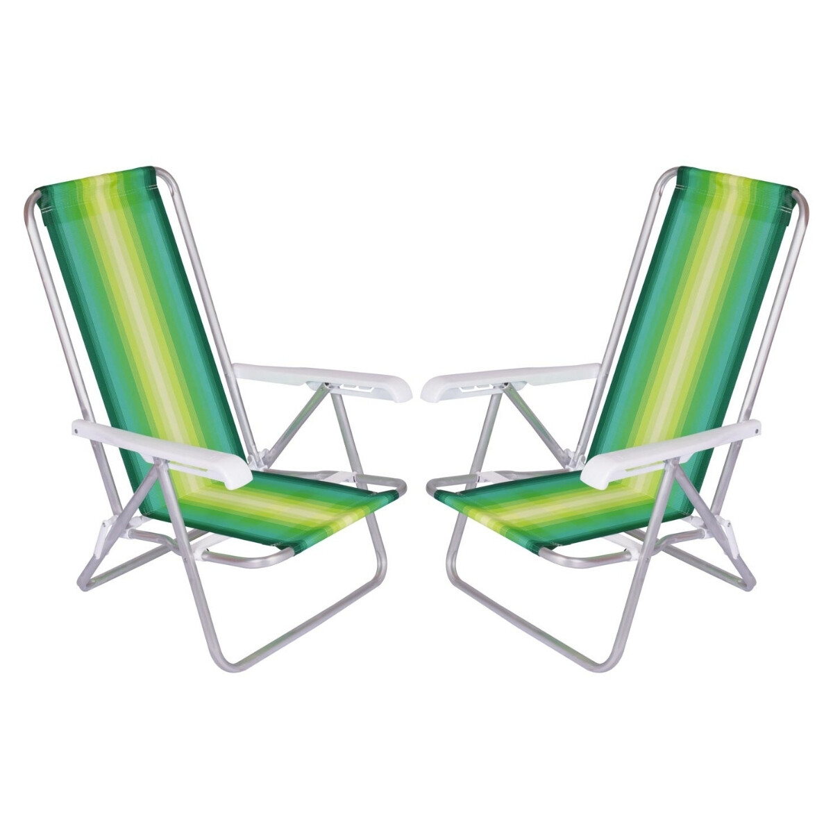 Set x2 Silla reclinable 4 posiciones aluminio - VERDE 