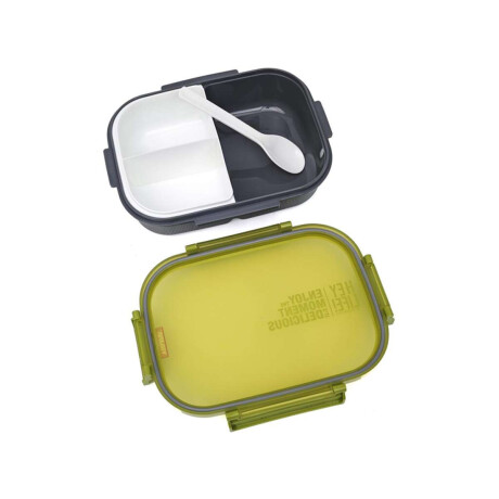 Vianda con division, tapa y cuchara Verde