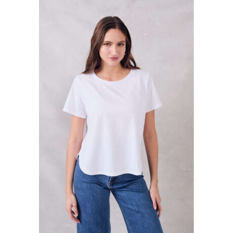 Remera Algodon Peinado Blanco