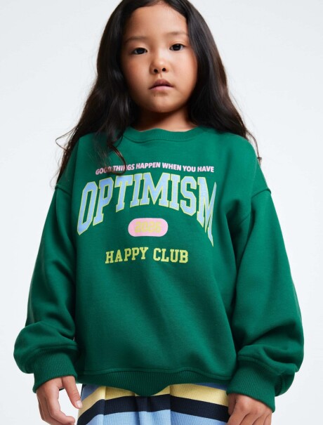 BUZO INFANTIL CON ESTAMPA VERDE