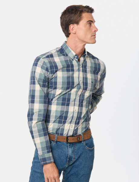CAMISA CUADROS Beige