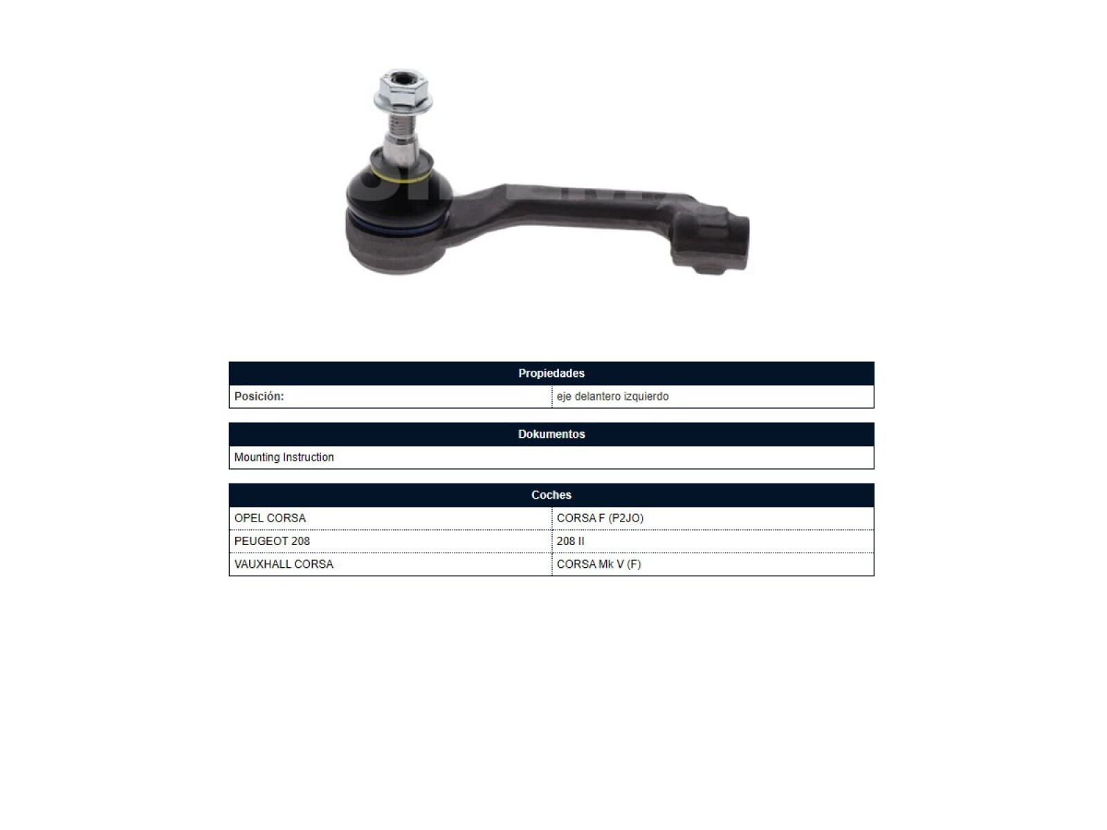 Puntero 208 21-25 Izq 
