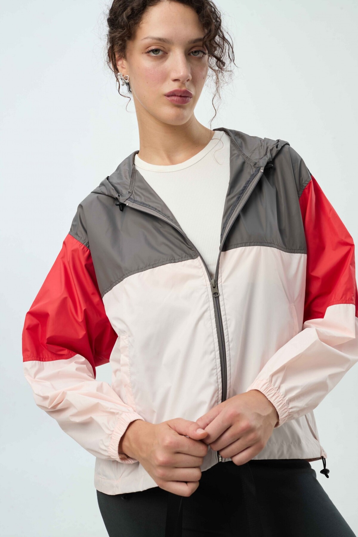 Campera Rumba Gris Me./Rojo