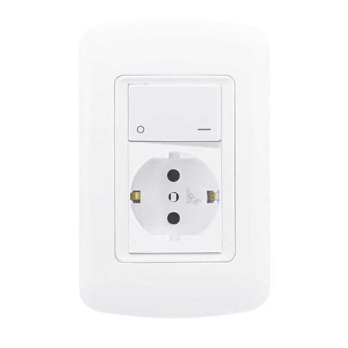 Plaqueta Interruptor Bipolar + Shucko Blanco Molveno 