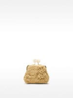 Monedero Con Efecto Rafia beige