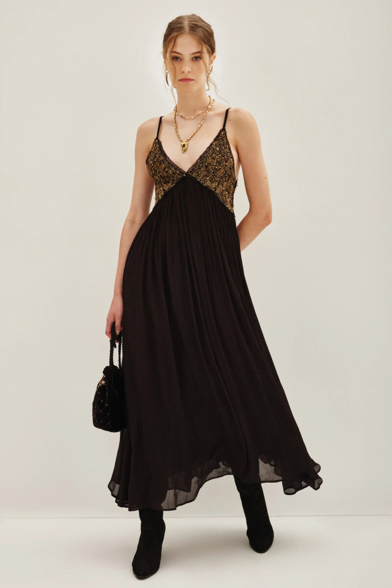 Vestido Murcia Sequins Negro
