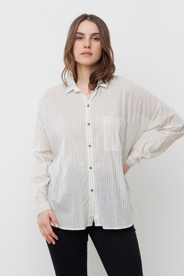 Camisa Algodon Stripes CRUDO