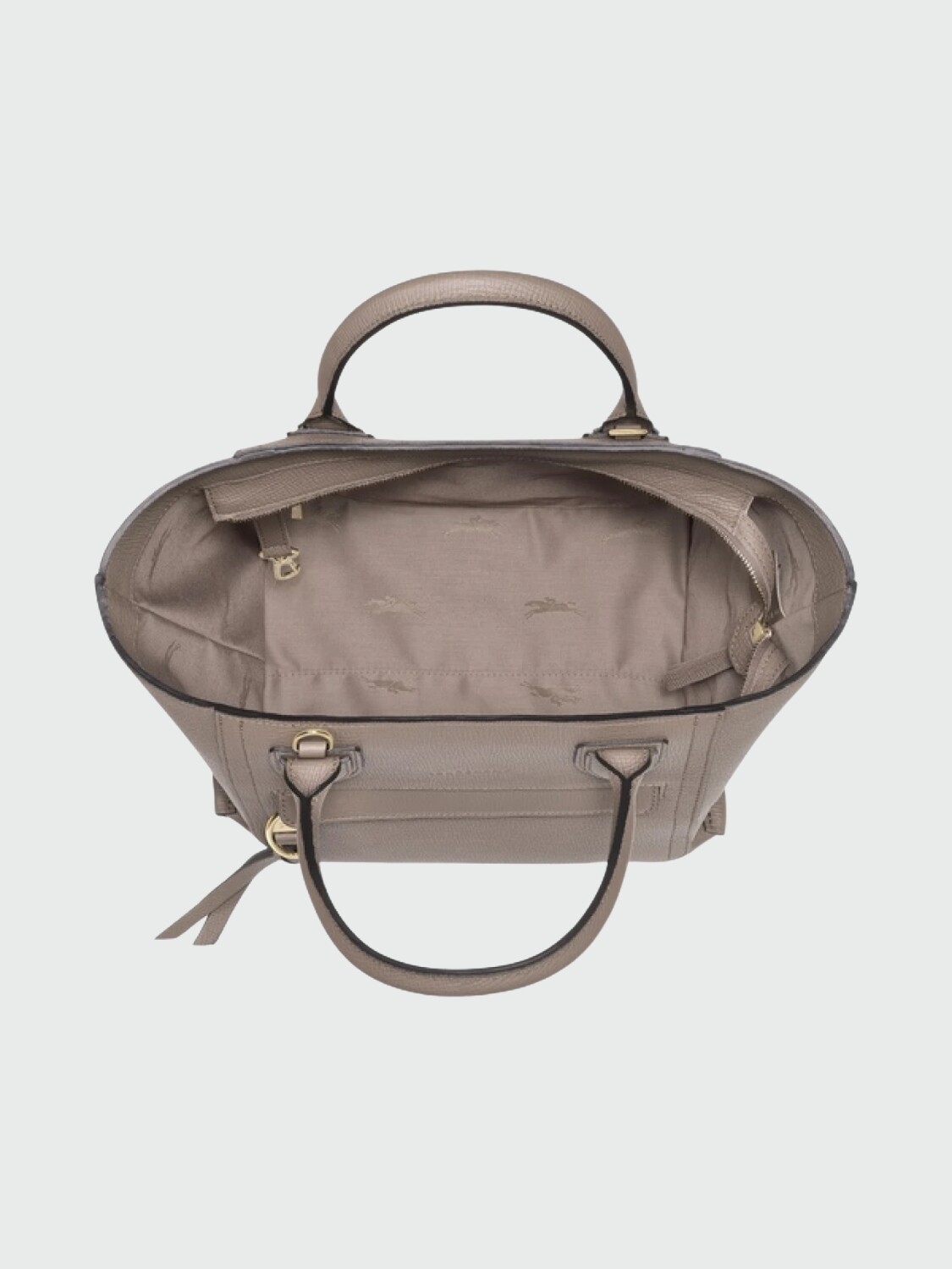 Longchamp -Cartera de cuero con asas y correa desmontable, Mailbox Visón