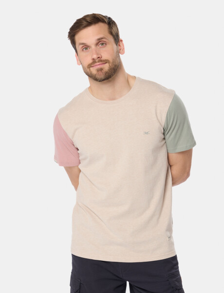 REMERA LISA COMBINADA Beige