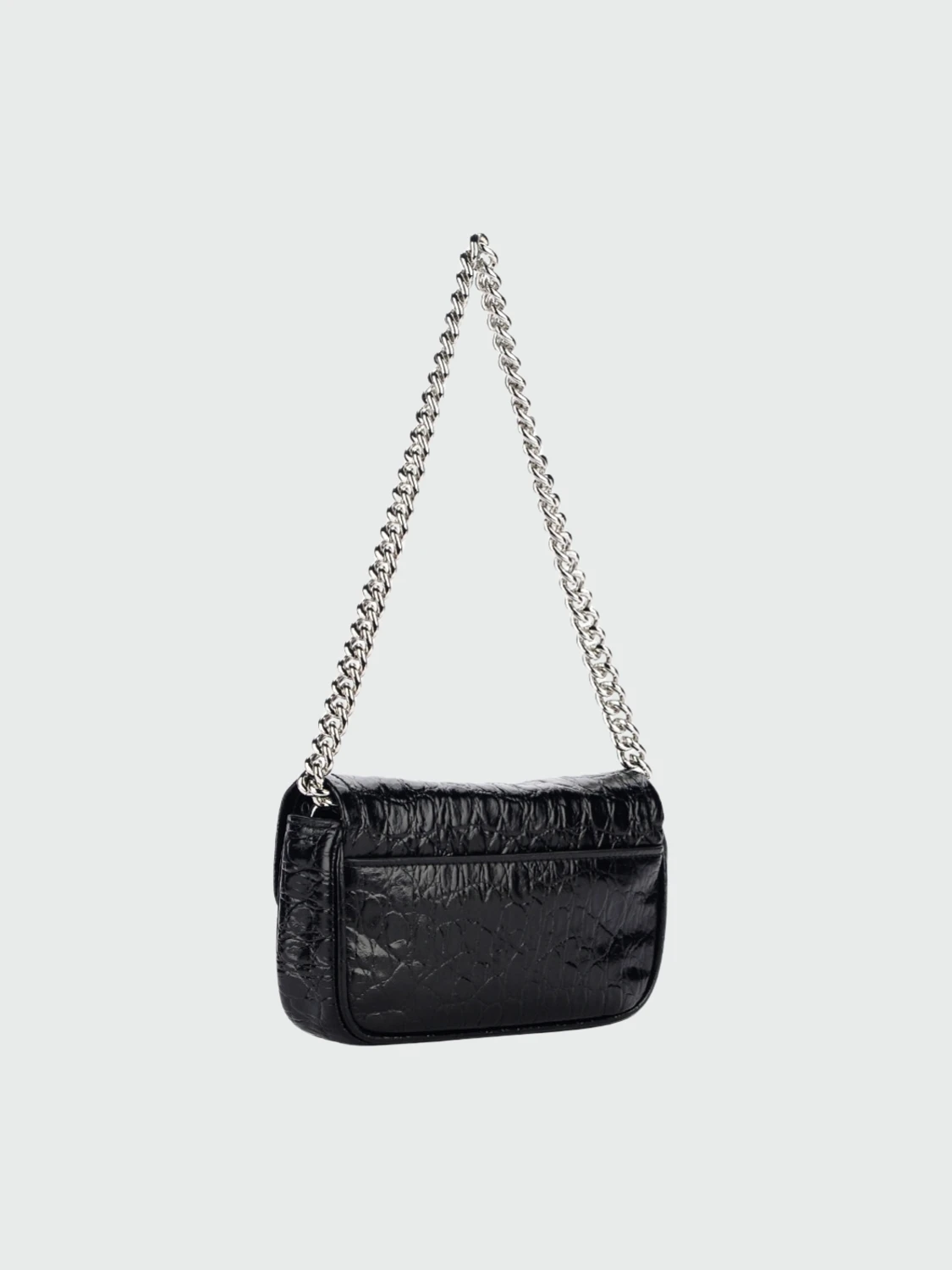 Bolso de hombro mini con herrajes Negro