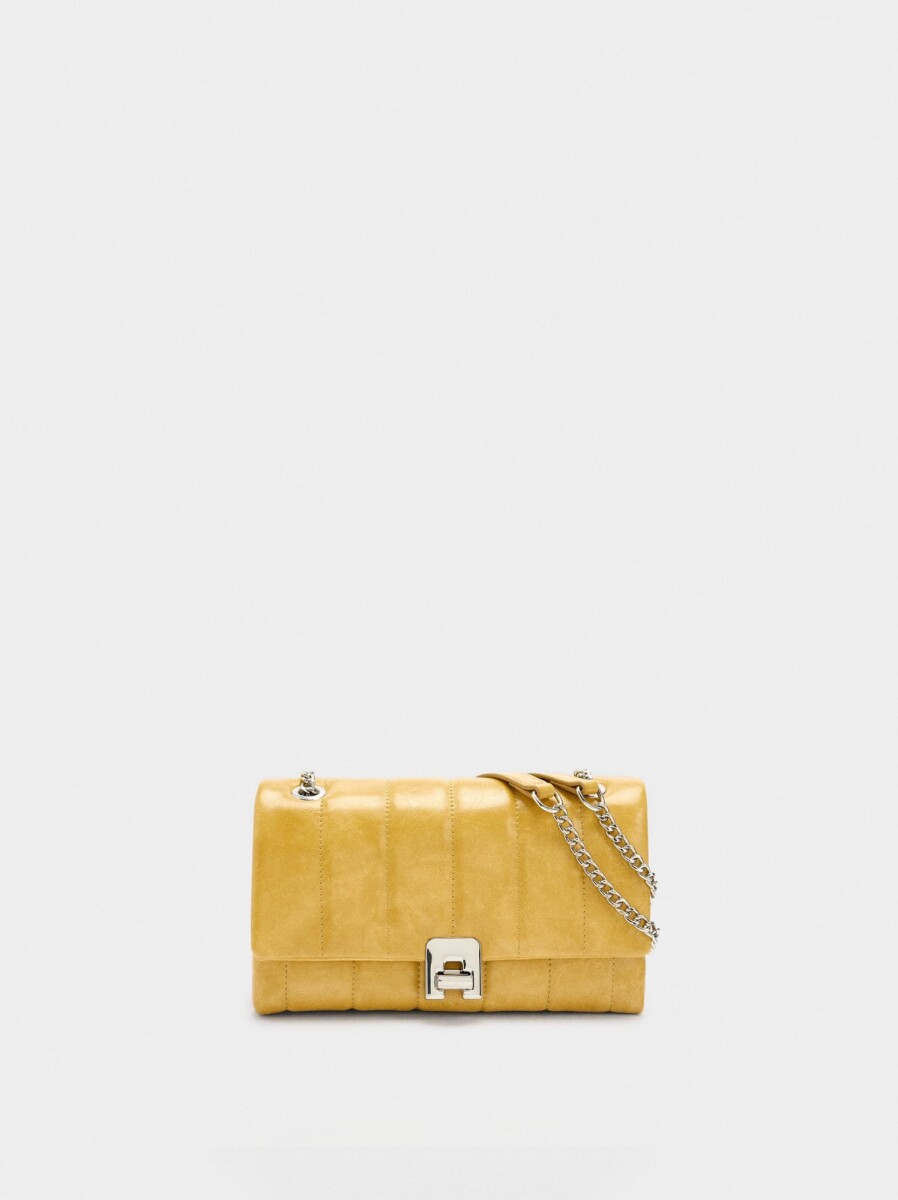 Bolso De Hombro Acolchado - amarillo 