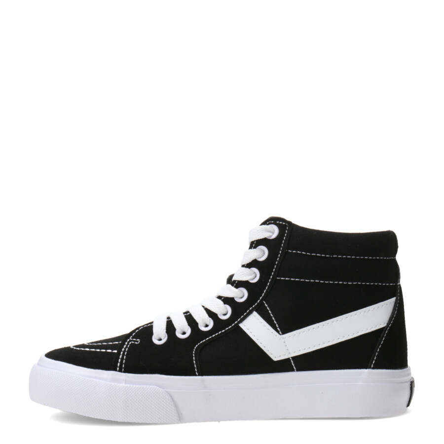 Botas de Mujer PONY Casual Lona Negro - Blanco