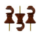 Barrote cortina de metal 2,5 m + 3 Soportes MOGNO