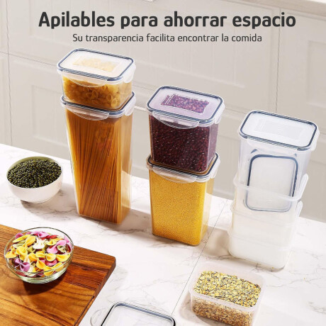 Set 24 Tarros Herméticos Cocina Apilables Con Accesorios Negro