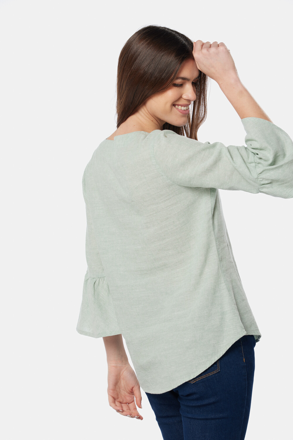 BLUSA DE LINO Verde