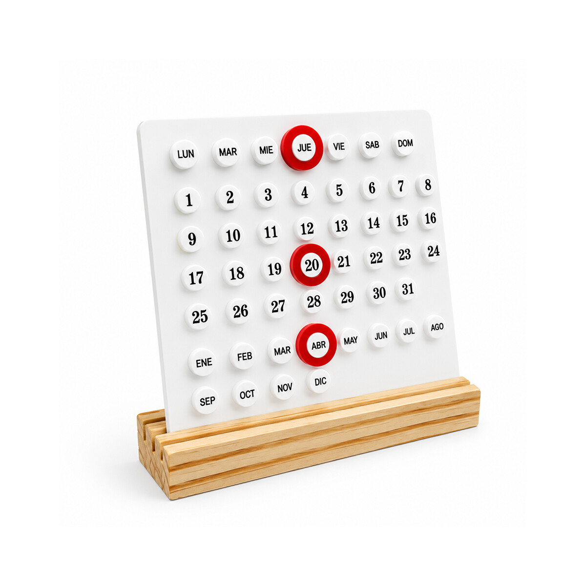 Calendario magnético de escritorio 13x15cm - Blanco 