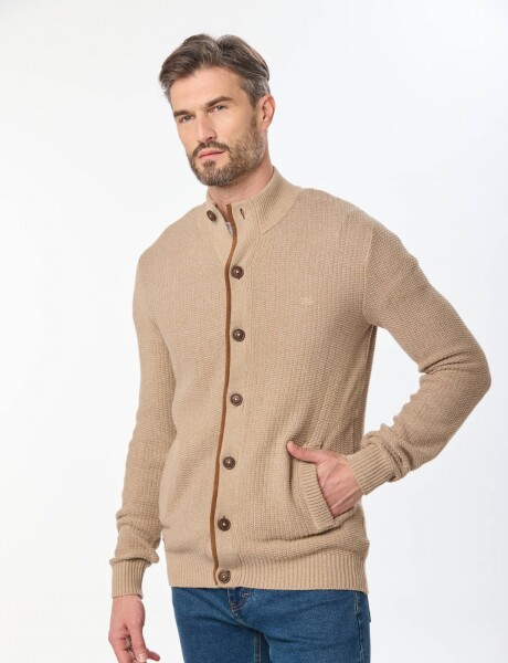 CARDIGAN GRUESO TEJIDO Beige