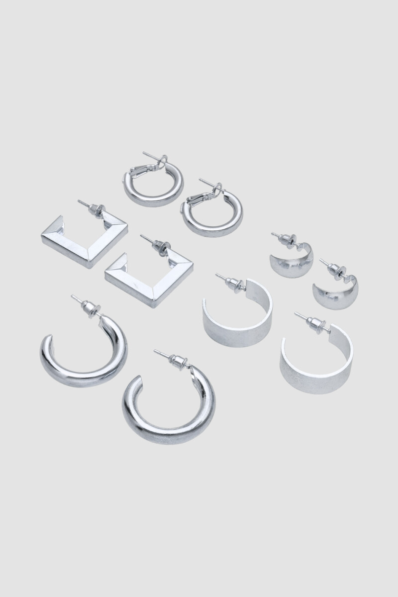 Pack de aros x 5 - Plata 