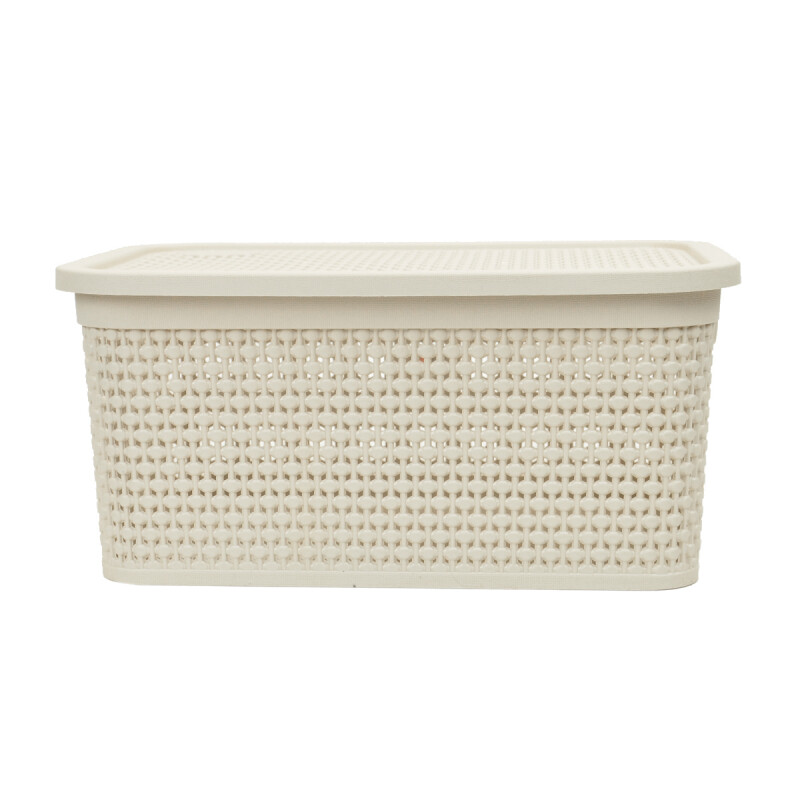 Caja simil ratán 7,5 lts BEIGE