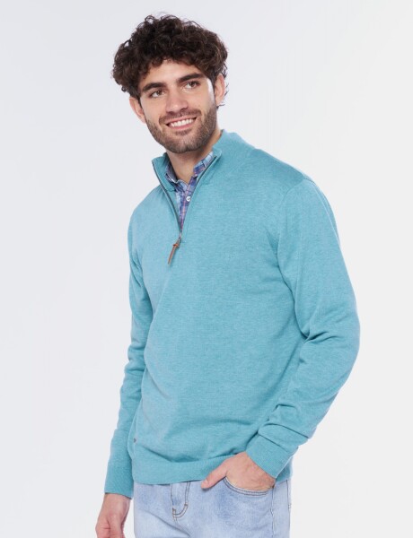 BUZO TEJIDO DE ALGODÓN Verde agua