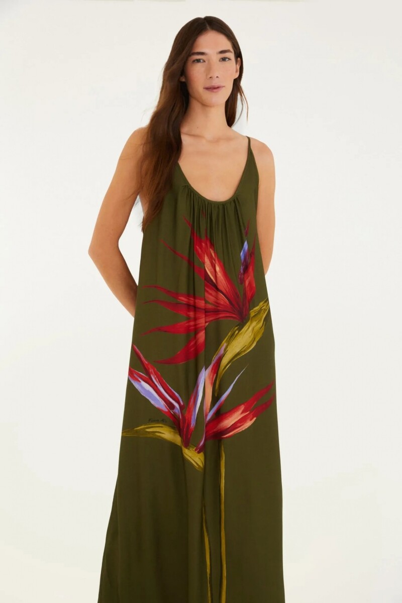 VESTIDO LARGO Verde