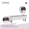 Rack para TV Lumax 2 puertas rustico 55 pulgadas Blanco