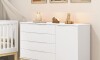 Cómoda 4 Cajones 1 Puerta Infantil - Elfe Blanco