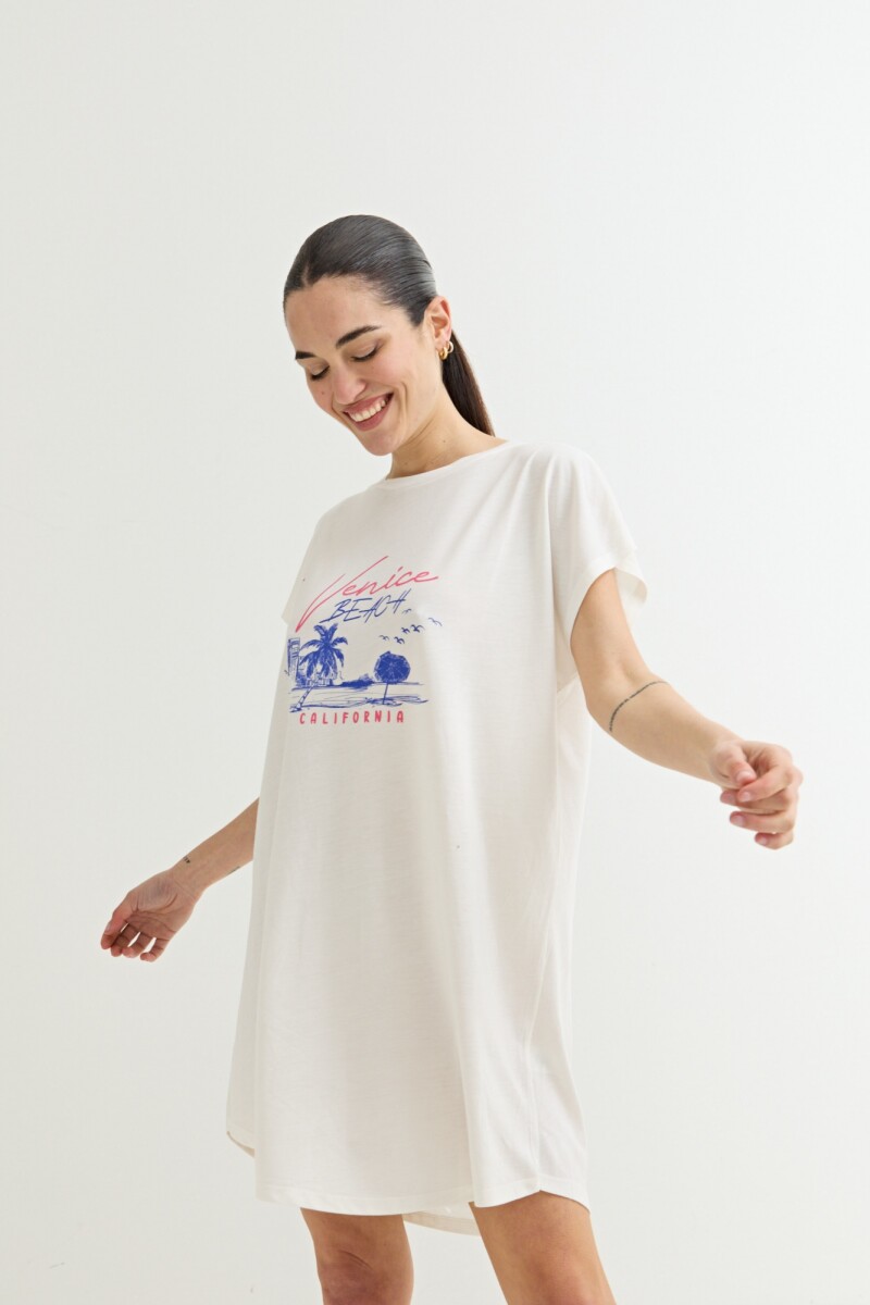 Vestido estampado - Blanco 