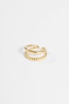 Anillo acero doble dorado