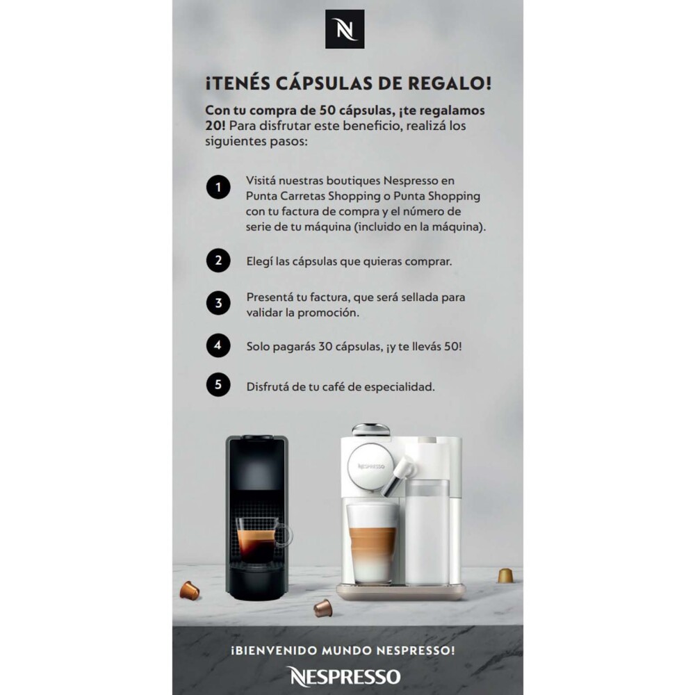 CAFETERA NESPRESSO ACERO GRIS ESSENZAC30 AEROCCINOBLACK ESSZCGAERO