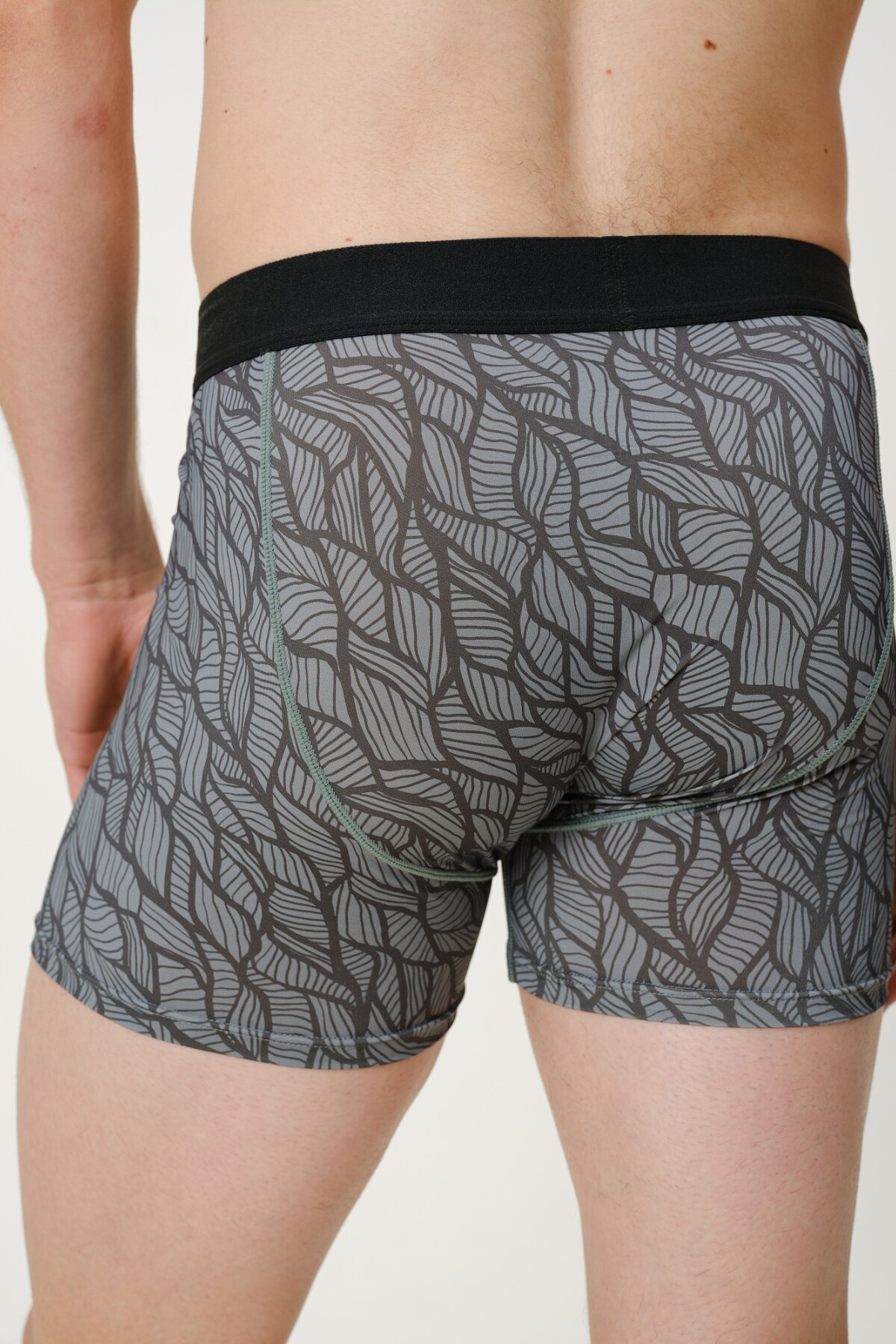 Boxer Seda Fría Verde Hojas
