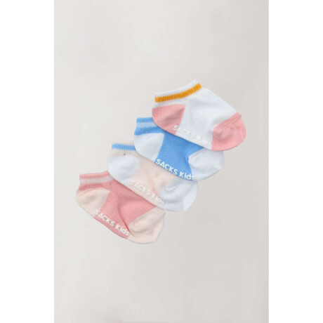 Pack x4 medias cortas lisas bebe con abs Diseño 1