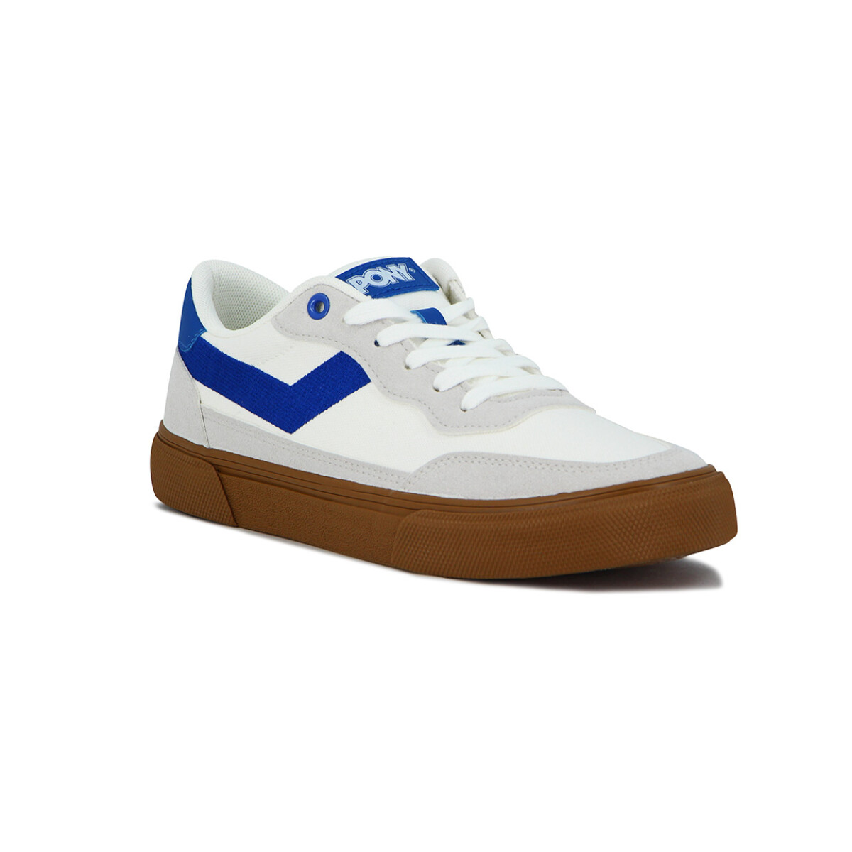 Pony Champion Casual BRONX Hombre Canva-Suede / WHITE-BLUE - Blanco-Azul 