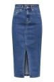 Falda Siri Denim Efecto Tubo Medium Blue Denim