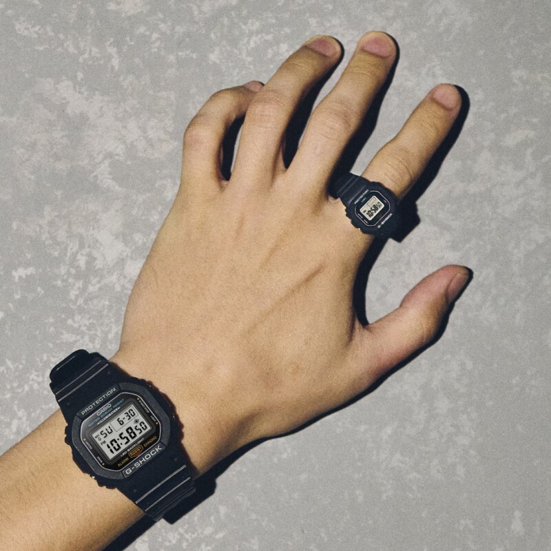 Reloj Anillo Casio G-SHOCK nano DWN 5600-1ADR Negro