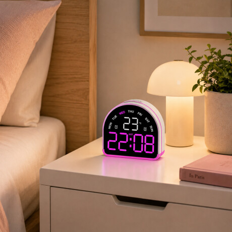 Reloj digital con indicador de temperatura Arco Violeta