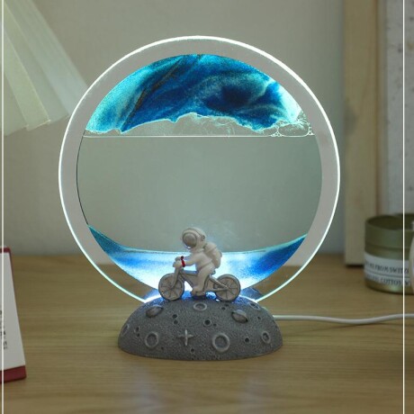 Cuadro De Arena Astronauta Anillo Con Luz Azul
