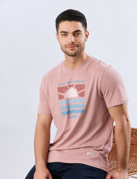 REMERA ESTAMPADA DE ALGODÓN Rosa