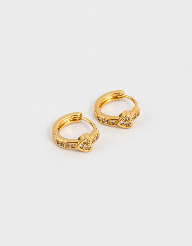 Aros Argollas Con cubic zirconia Argollas Con Cubic Zirconia - Dorado