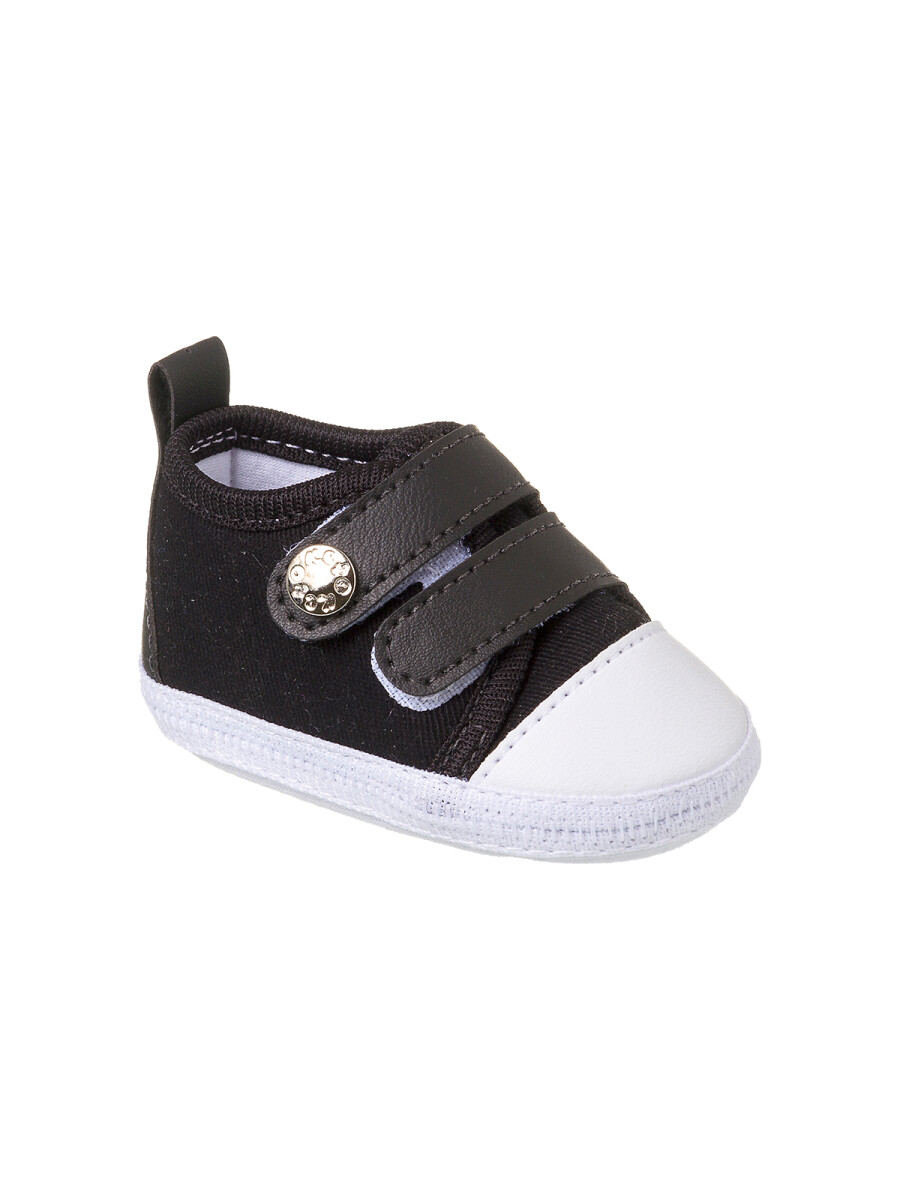 Tenis Con Dos Velcros Bebe - Negro 