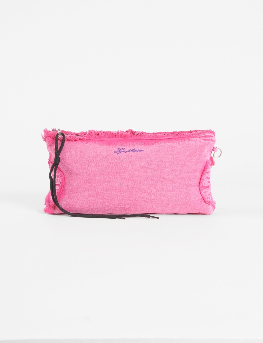 Estuche bordado - rosa 