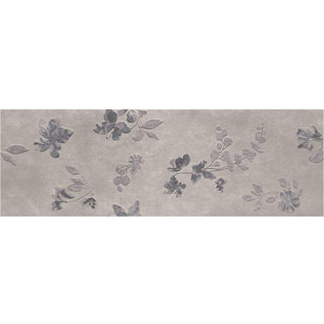 Revestimiento Ceramico Decorado Flores Relieve 40X120 Pared GAMAS DE GRIS