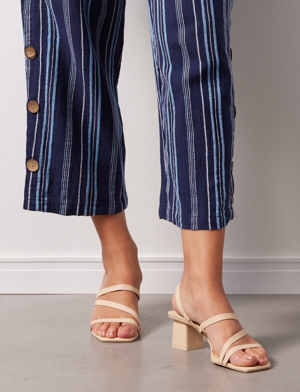 Pantalon Crop Det Btns AZUL/MULTI
