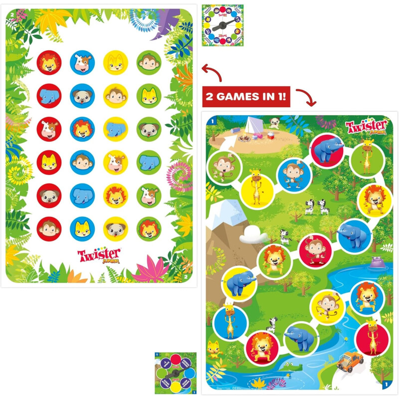 Twister Junior, tapete de 2 caras Animal Adventure Twister Junior, tapete de 2 caras Animal Adventure